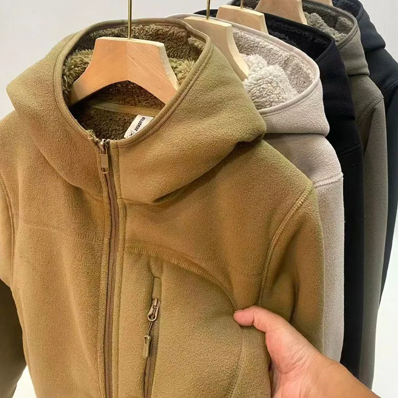 Sherpa Jacket Fleece - الشتاء سميكة الصوف شيربا سترة الرجال