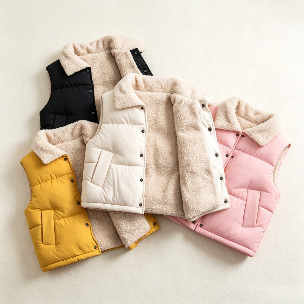 Sherpa Jacket Fleece - سترة شتوية دافئة للأطفال مبطنة بالصوف