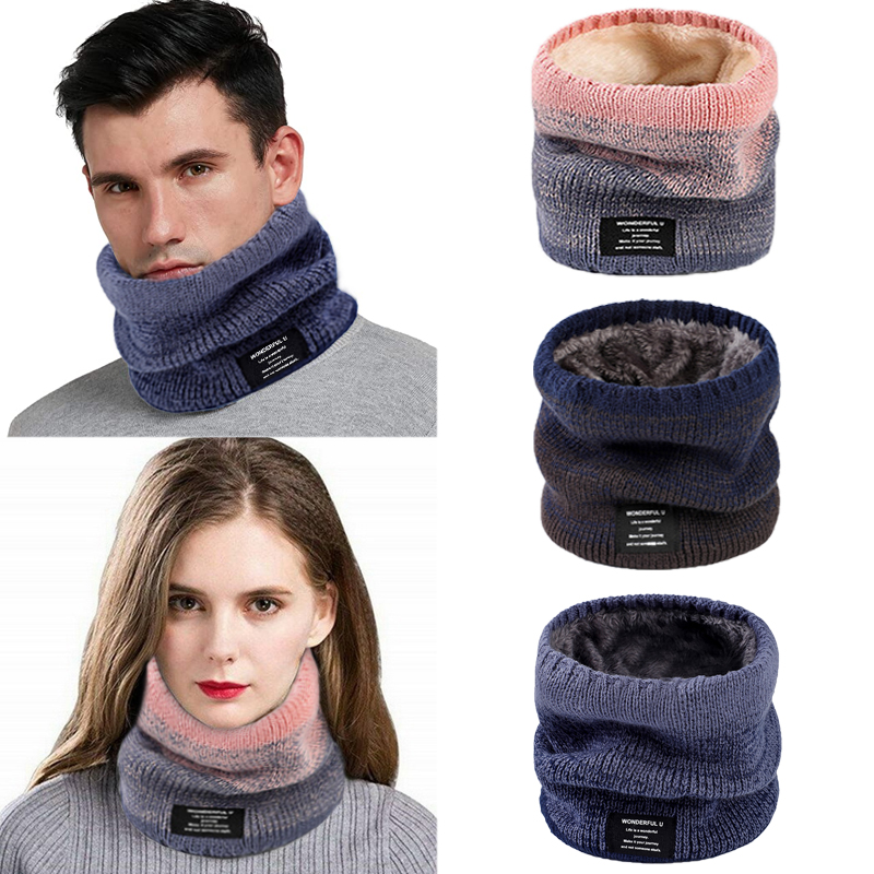 Men'S Fashion Head Scarf - الشتاء النساء الرجال محبوك التدرج وشاح