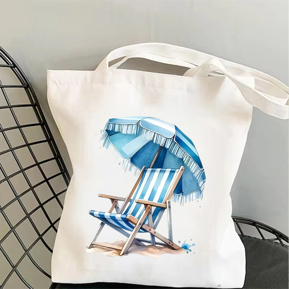 Men'S Fashion Umbrella - حقيبة قماشية مطبوعة برسومات كرسي الشاطئ