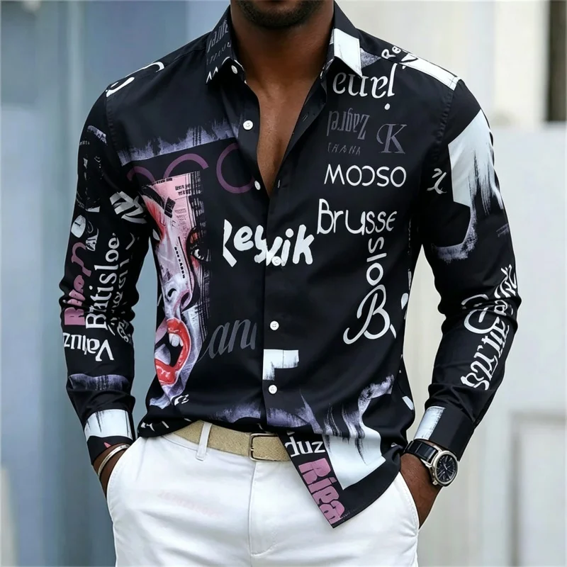 قميص رجالي مطبوع بأكمام طويلة، - مراجعة Mens Fashion Summer وسعره