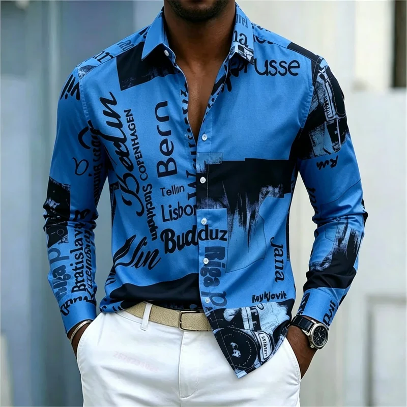 قميص رجالي مطبوع بأكمام طويلة، - مراجعة Mens Fashion Summer وسعره