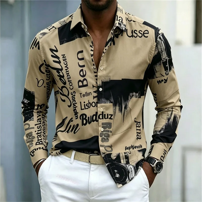 قميص رجالي مطبوع بأكمام طويلة، - مراجعة Mens Fashion Summer وسعره