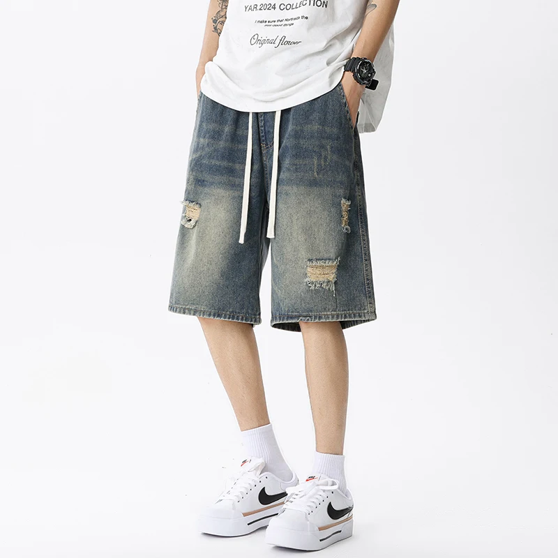 جينز رجالي قصير ممزق من الدنيم - مراجعة Men'S Fashion Jeans وسعره