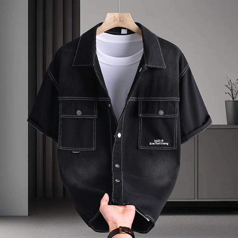 قميص دينيم رجالي صيفي عصري بلو - مراجعة Mens Fashion Denim وسعره