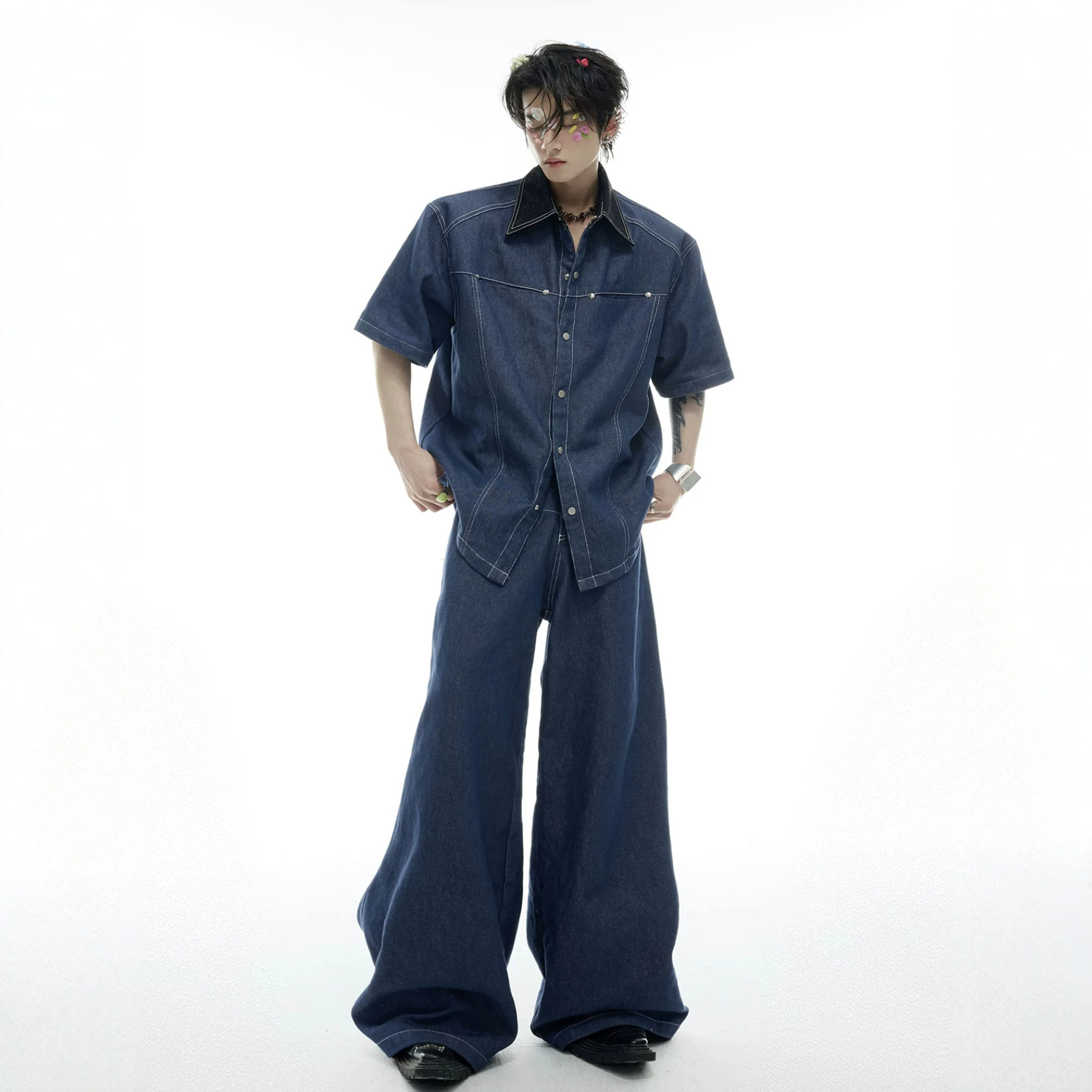 طقم صيفي رجالي من الدنيم بتصمي - مراجعة Men'S Fashion Jeans وسعره
