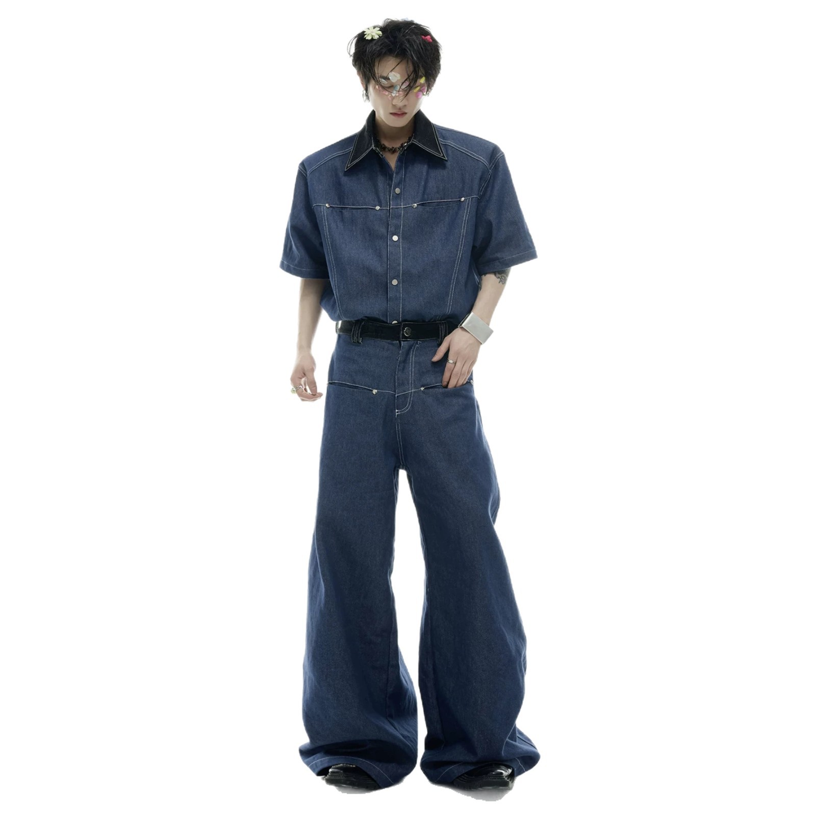 طقم صيفي رجالي من الدنيم بتصمي - مراجعة Men'S Fashion Jeans وسعره