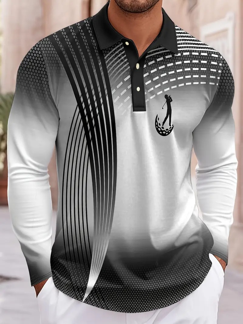 قميص بولو رجالي بأكمام طويلة و - مراجعة Men'S Fashion Golf Clothing وسعره