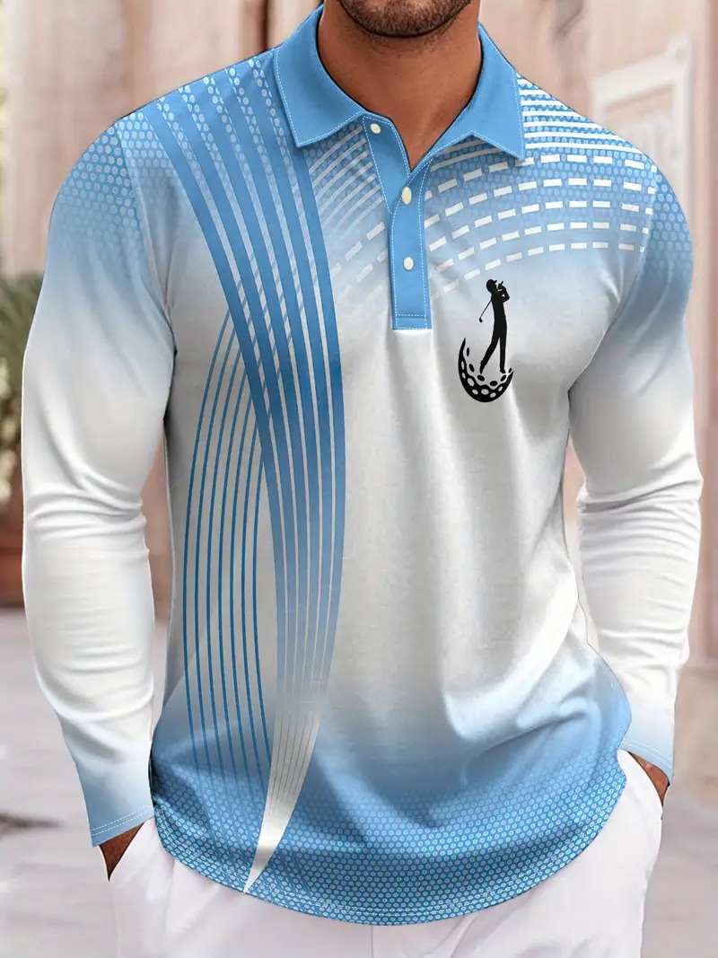 قميص بولو رجالي بأكمام طويلة و - مراجعة Men'S Fashion Golf Clothing وسعره