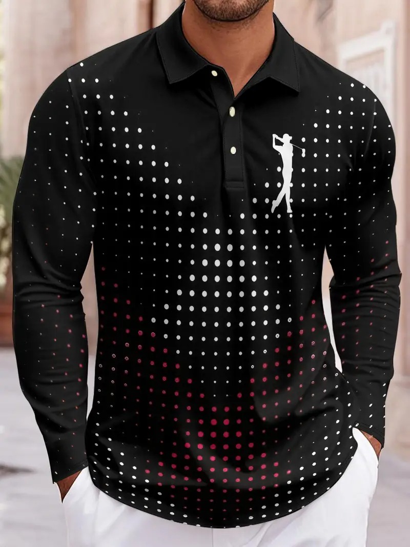 قميص بولو رجالي بأكمام طويلة و - مراجعة Men'S Fashion Golf Clothing وسعره