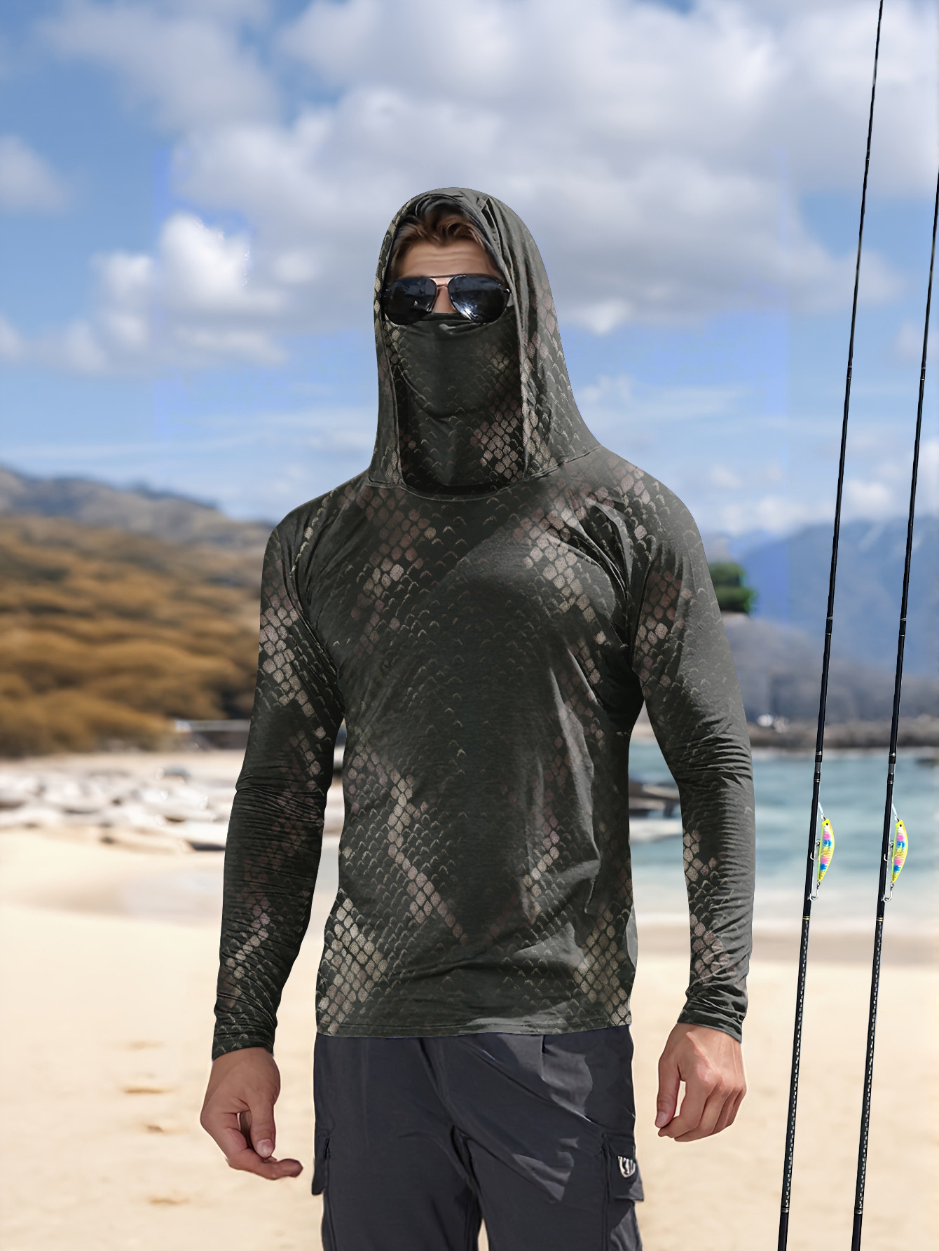 قميص صيد للرجال بغطاء للرأس وأ - مراجعة Mens Fashion Summer وسعره