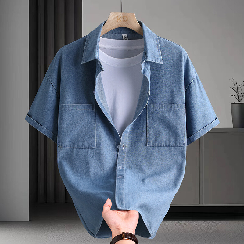 قميص دينيم رجالي صيفي عصري بلو - مراجعة Mens Fashion Denim وسعره