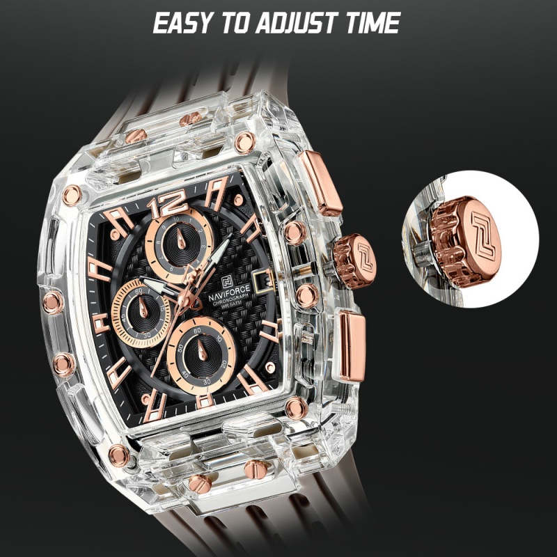 ساعة NAVIFORCE للرجال كرونوغرا - مراجعة Men'S Fashion Box وسعره