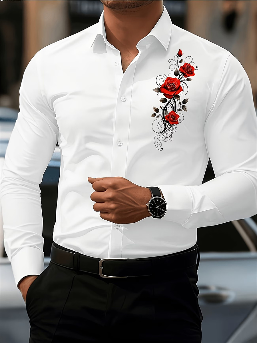 قميص رجالي بأكمام طويلة مزين ب - مراجعة Mens Fashion Wear وسعره
