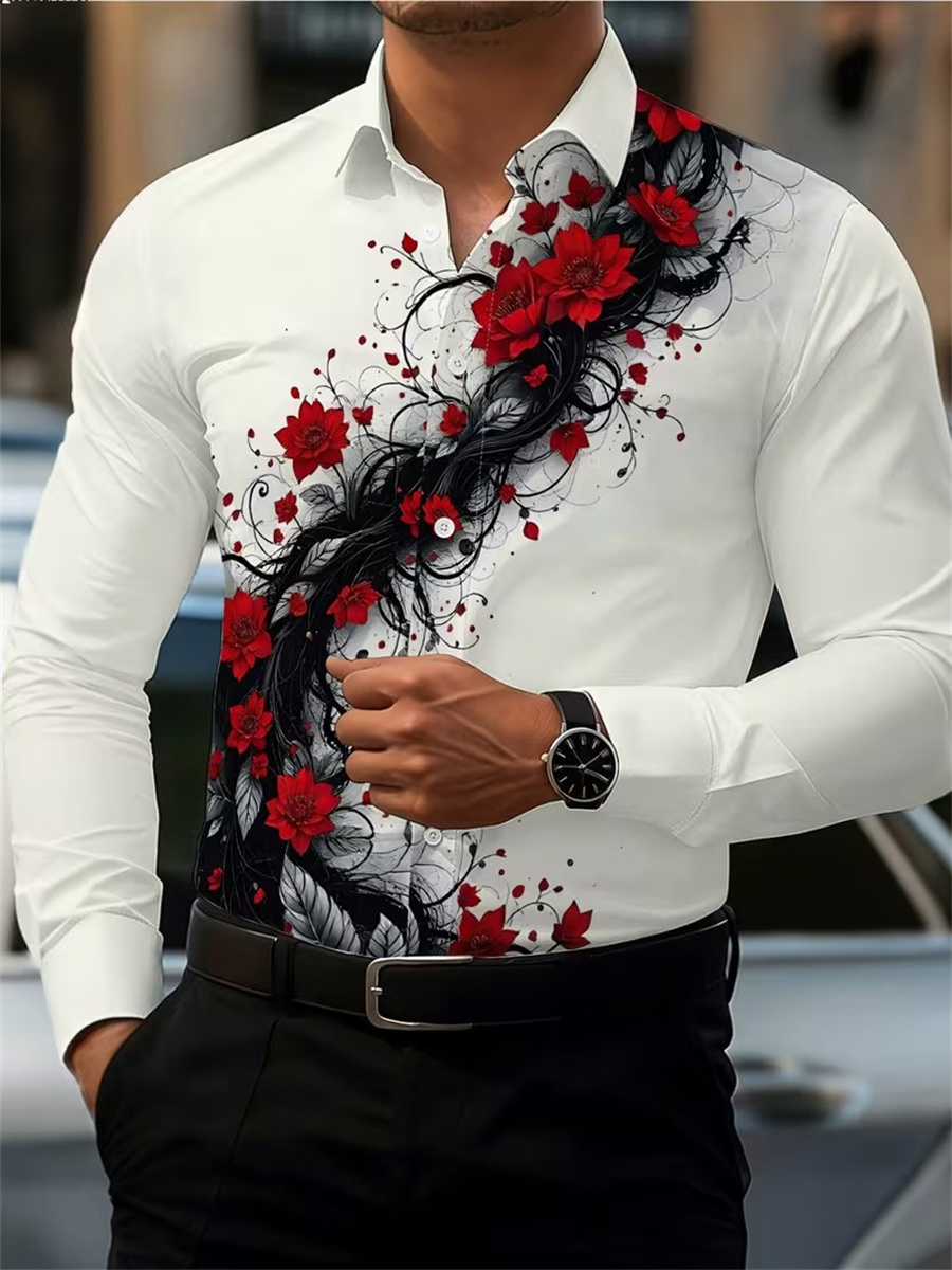 قميص رجالي بأكمام طويلة مزين ب - مراجعة Mens Fashion Wear وسعره