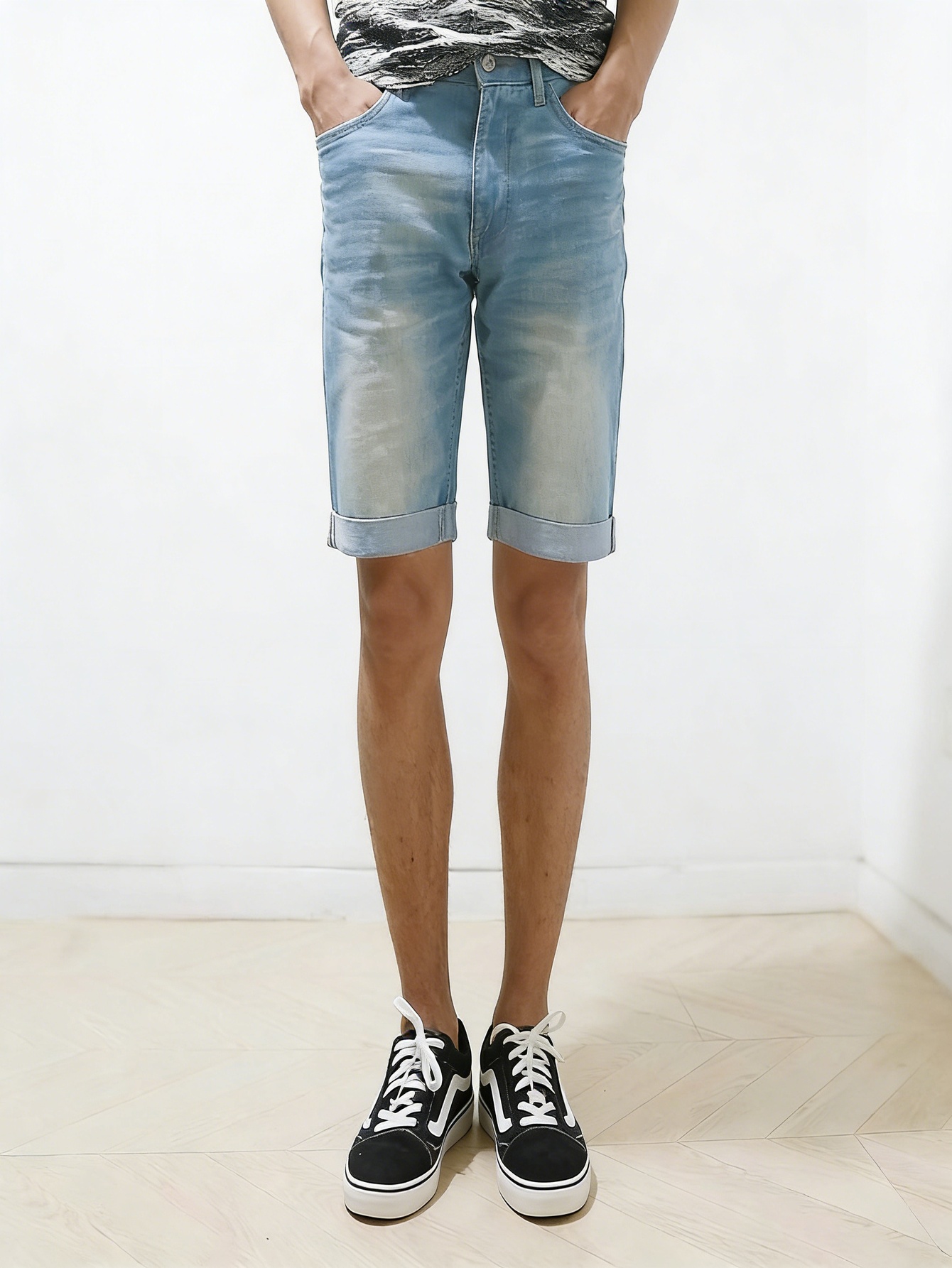 شورت جينز رجالي ضيق باللون الأ - مراجعة Men'S Fashion Jeans وسعره